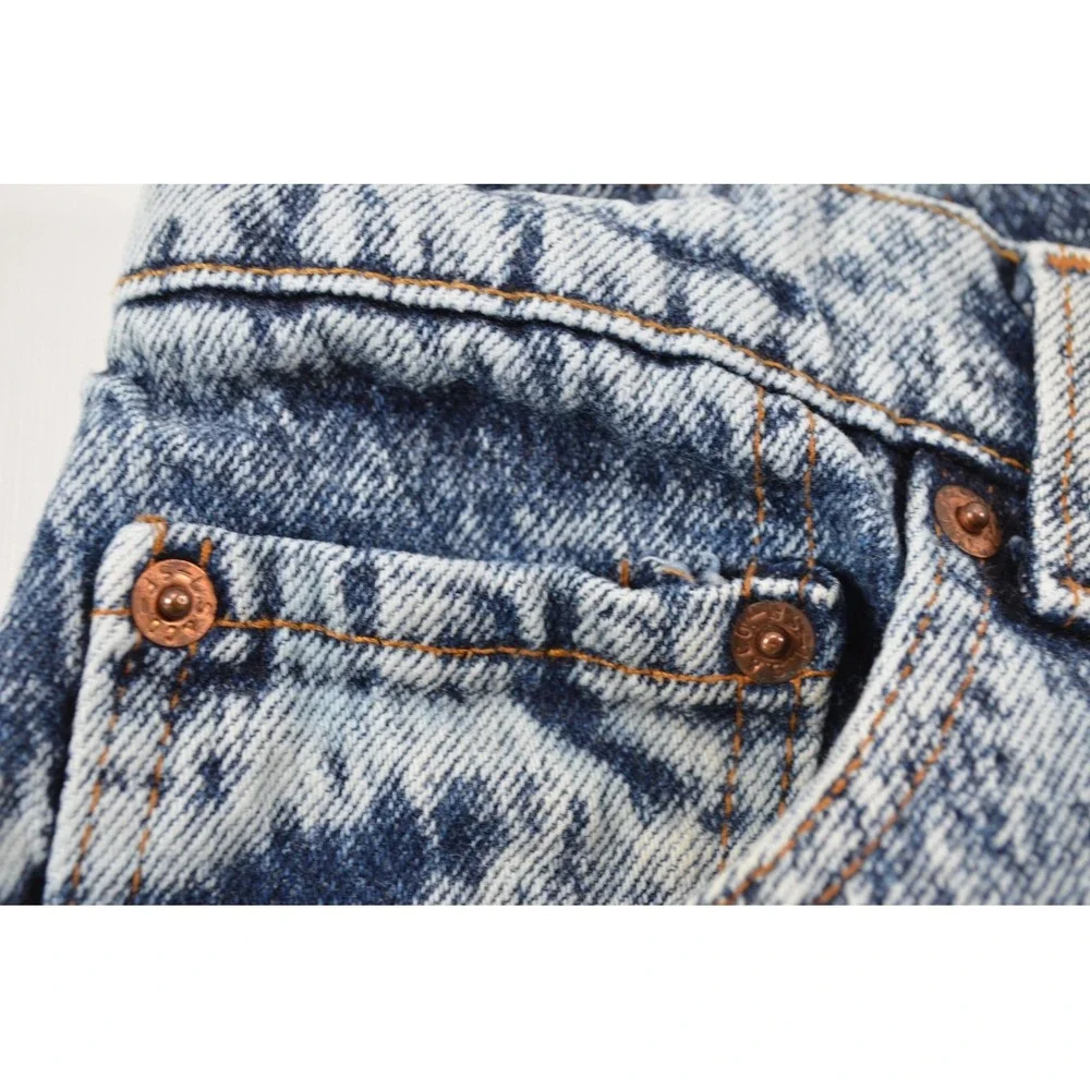 Vintage Levi's 550 1980'S Acid Wash Made In USA Mens 38x32 Cut Off to Inseam 27